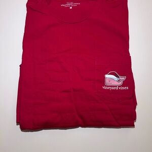 Vineyard Vines Classic Red Long Sleeve with Logo Pocket
